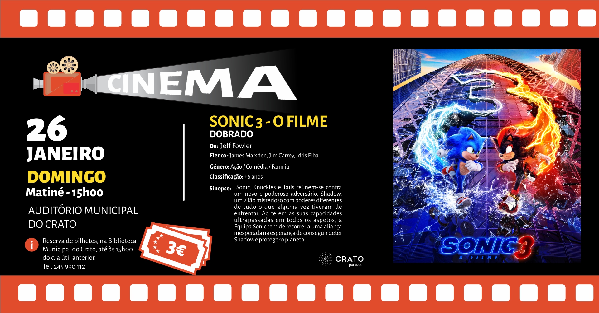 Cinema  – Filme “SONIC 3 – O FILME”