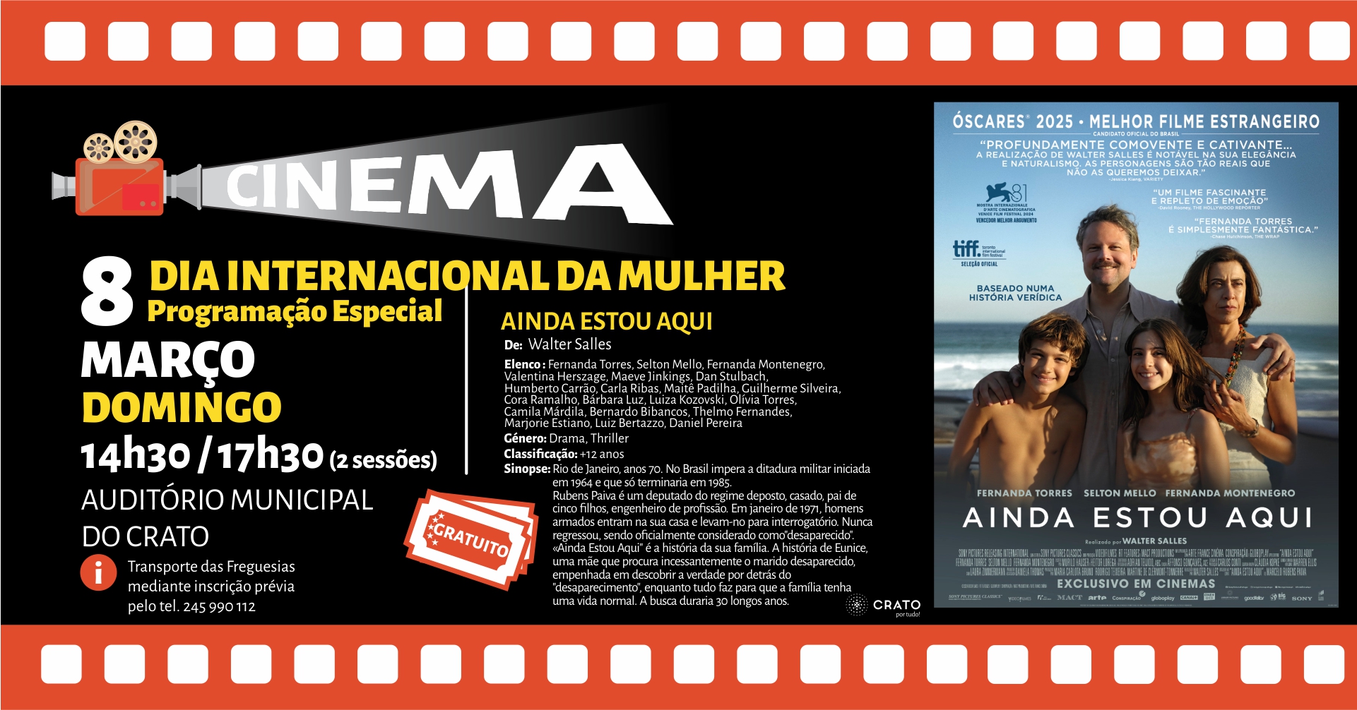 Cinema: Filme “Ainda estou Aqui”